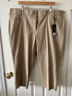 Lane Bryant Khaki Cropped Dress Pants - Beige